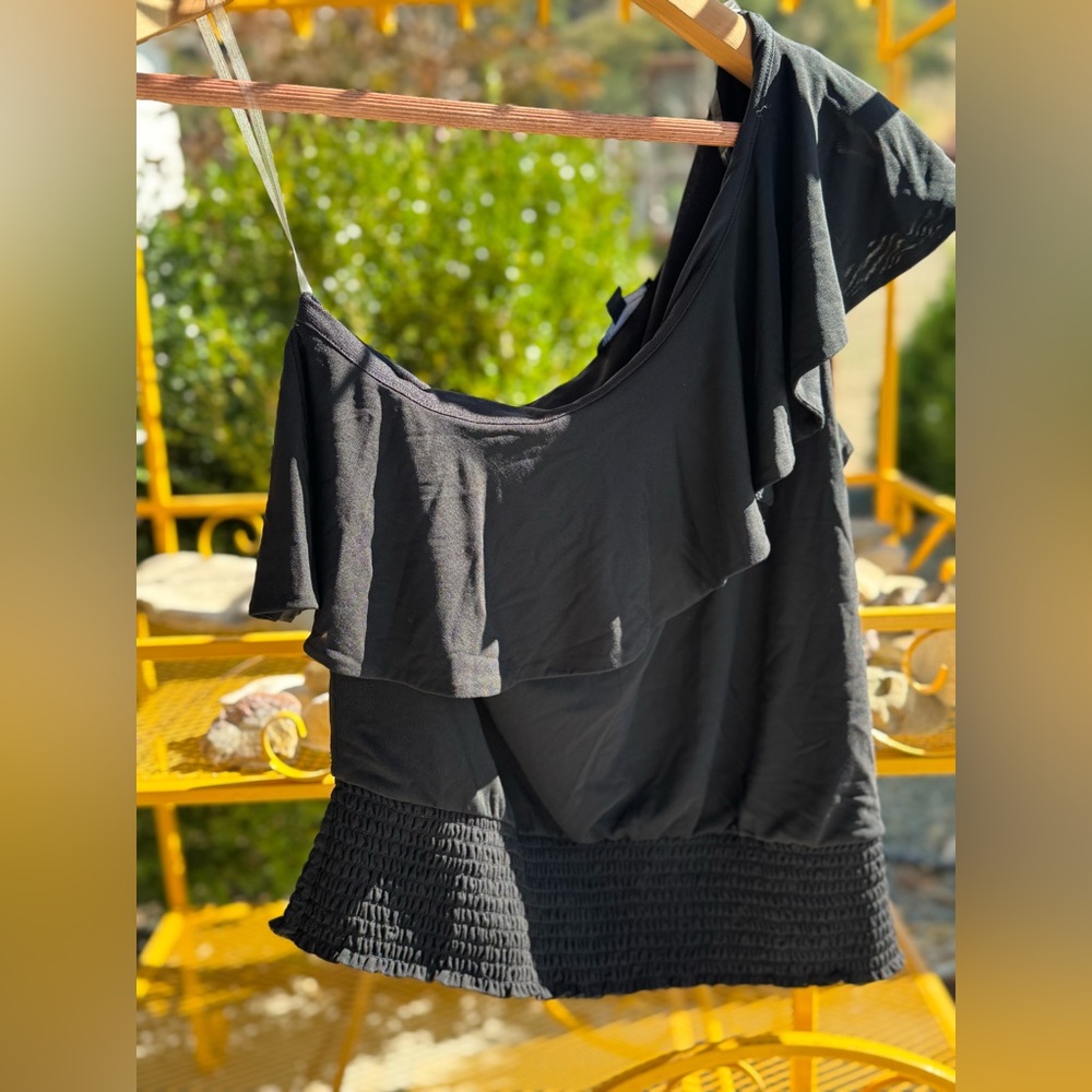 INC International Concepts Black Off-Shoulder Top NWOT